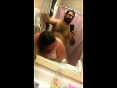 Horny bbw having sex in the bathroom
